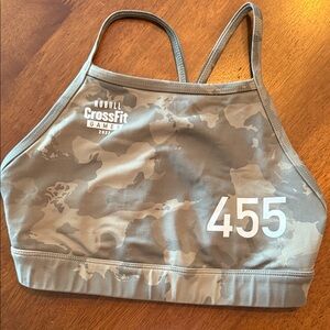 NOBULL 2022 CrossFit games Women's Tan Camouflage halter style Sports Bra